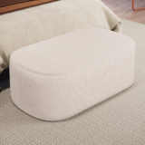 Puff Decorativo Orgânico para Living Quarto 100cm Doha W01 Linho Cru – Lyam Decor