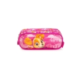 Estojo Escolar Feminino Médio Patrulha Canina Skye 3 Compartimentos Rosa