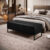 Puff Decorativo Sala de Estar Bali W01 Base Ferro 120×50 cm Couríssimo Preto – Lyam Decor