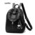 (Trendy) Lovito Mochila Casual Com Zíper Liso Mochila De Alta Capacidade Para Mulheres LNA09180 (Preto)