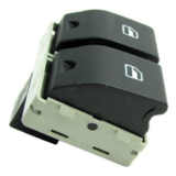 Botão de Vidro Elétrico Duplo Gol G4/G5/Fox/Crossfox/Polo – 2 Estagios (Fundo Preto)