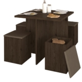 Conjunto Sala De Jantar 4 Banquetas Berlim Imbuia – Móveis Arapongas