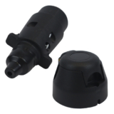 Kit Engate Reboque 7 Polos Bivolt Plastico Preto Macho Femea Carretinha Cavalo Facil Encaixe
