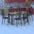 Conjunto de Mesa com 6 Cadeiras Granada Preto Floral GR