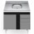 Balcão Gabinete Com Pia Inox 100cm 2 Portas 2 Gavetas Luziania Preto/Cinza – Lumil