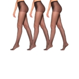 Kit com 3 Meias Calças Fio 15 Clássica Fina Loba 5760-001