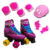 Patins 4 Rodas Infantil Menino Menina Rosa Roller Tamanho 32 a 33 Com Kit Proteção Importway