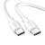 Cabo Carregamento Rápido 1Hora Usb C 3A  Macho/Macho 1 Metro Branco