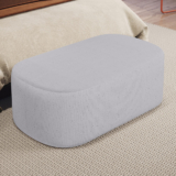 Puff Decorativo Orgânico Para Living Quarto 100cm Doha W01 Linho Cinza – Lyam Decor