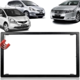 Moldura Painel 2Din Central Tela Multimidia Dvd Mp5 Preta Honda Fit 04/14 City Dx Lx 09/14
