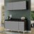 Armário Aéreo Argélia e Balcão Gabinete 150cm Marrocos Preto/Cinza – Lumil Móveis