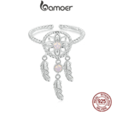 Bamoer 925 Sterling Sliver Ring Dreamcatcher Anel Aberto Jóias De Moda Requintadas Presentes Para Mulheres