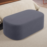 Puff Decorativo Orgânico Para Living Quarto 100cm Doha W01 Suede Cinza – Lyam Decor
