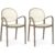 Kit 2 Cadeiras de Jantar Roma com Braço para Sala e Cozinha – Branco/Cinza Escuro