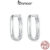 Brincos Bamoer 925 Sterling Sliver Hoop Em Forma De Fivela Quadrada Fivelas Para Jóias Presentes Mulheres