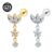 Piercing Helix Conch Labret Titânio Pvd Flor Zircônia Cravejada Com Pingente