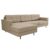 Sofá 3 Lugares Living com Chaise Esquerdo Pé Palito Linho Cotton Bege