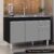 Balcão Gabinete 120cm 3 Portas 2 Gavetas Michigan Preto/Cinza – Lumil