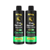 Kit Shampoo Condicionador Cachos Fios Fortes Milcy 450Ml