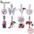 Bamoer 925 Sterling Silver Pink Lady Series Butterfly Hanging Bead Pingente De Coração De Fusão Para Pulseira Feminina Colar De DIY