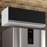 Armário Aéreo de Cozinha Para Geladeira 70cm Texas Branco/Preto – Lumil Móveis