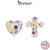Bamoer 925 Sterling Sliver Charme De Fita Vintage Cross Heart Design Pingente Acessórios Para Pulseira
