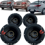 Kit Alto Falantes Dianteiros e Traseiros Hyundai HB20S 2012 até 2022 – Hurricane Aurum 480w