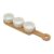 3 Petisqueiras com Bandeja Wolff de Bambu 33cm x 8cm x 4cm
