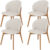 Kit 04 Cadeiras de Jantar e Estar Living Estofada Mia L02 Linho Cru – Lyam Decor