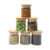 Kit 6 potes de vidro 200ml tampa de bambu herméticos – Tud