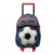 Mochila de Rodinha Infantil Masculina Futebol Azul