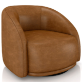 Poltrona Decorativa Giratória Angelina M03 Couríssimo Whisky – Lyam Decor