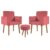 Kit 2 Poltronas Decorativa Consultorio Nina Com Puff Balaqui