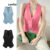 (Trendy) Lovito Elegante Top Tank com Botões Frontais para Mulheres L80ED157(Multicolorido)