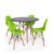 kit Mesa Jantar Eiffel 90cm Preta + 4 Cadeiras Charles Eames