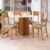 Conjunto Sala de Jantar Mesa Fidelitá Espanha 90cm Com 4 Cadeiras Freijó/Off-White Assento Linho