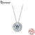 Colar Bamoer 925 Sterling Sliver Brilhando 1 CT Moissanite Joias Presentes Para Mulheres