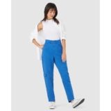 Calça Feminina Slouchy Bolso Lateral Em Sarja 100% Algodão