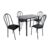 Conjunto de Mesa com 4 Cadeiras Genebra Preto
