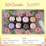 Kit Carimbos confeitaria Animais – 9 Peças – Cor Rosa (Blue Star)//