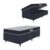Cama Box Baú Colchão Solteiro Espuma D20 Malibu 78x188x53cm Preto / Branco Hellen
