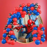 Kit 150 Balões HOMEM ARANHA  AZUL  7″ + VERMELHO 7″ + PRETO CROMADO 5″+ FITA – Balão Bexiga KIT75+F