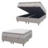Conjunto brinco e colar prata 925 coração azul marinho 45cm