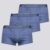 Kit 3 Cuecas Sunga Lupo Basic Algodão com Elastano Azul