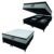 Cama Box Baú Queen Colchão Molas Pocket Ensacadas Tower 158x198x75cm Branco / Preto Gazin – Suporta até 120kg por Pessoa