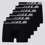 Kit 6 Cuecas Lupo Boxer Microfibra Preta e Cinza