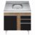 Balcão Gabinete Com Pia Inox 100cm 2 Portas 2 Gavetas Luziania Castanho/Preto – Lumil