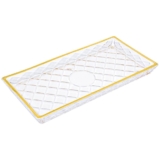 Travessa Bandeja De Vidro Retangular Diamond Fio De Ouro – Lyor