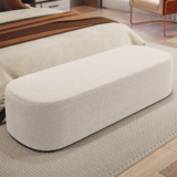 Puff Decorativo Orgânico para Living Quarto 195cm Doha W01 Bouclê Creme – Lyam Decor