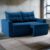 Sofá 2 Lugares Retrátil Waves Suede Azul Marinho 140 cm